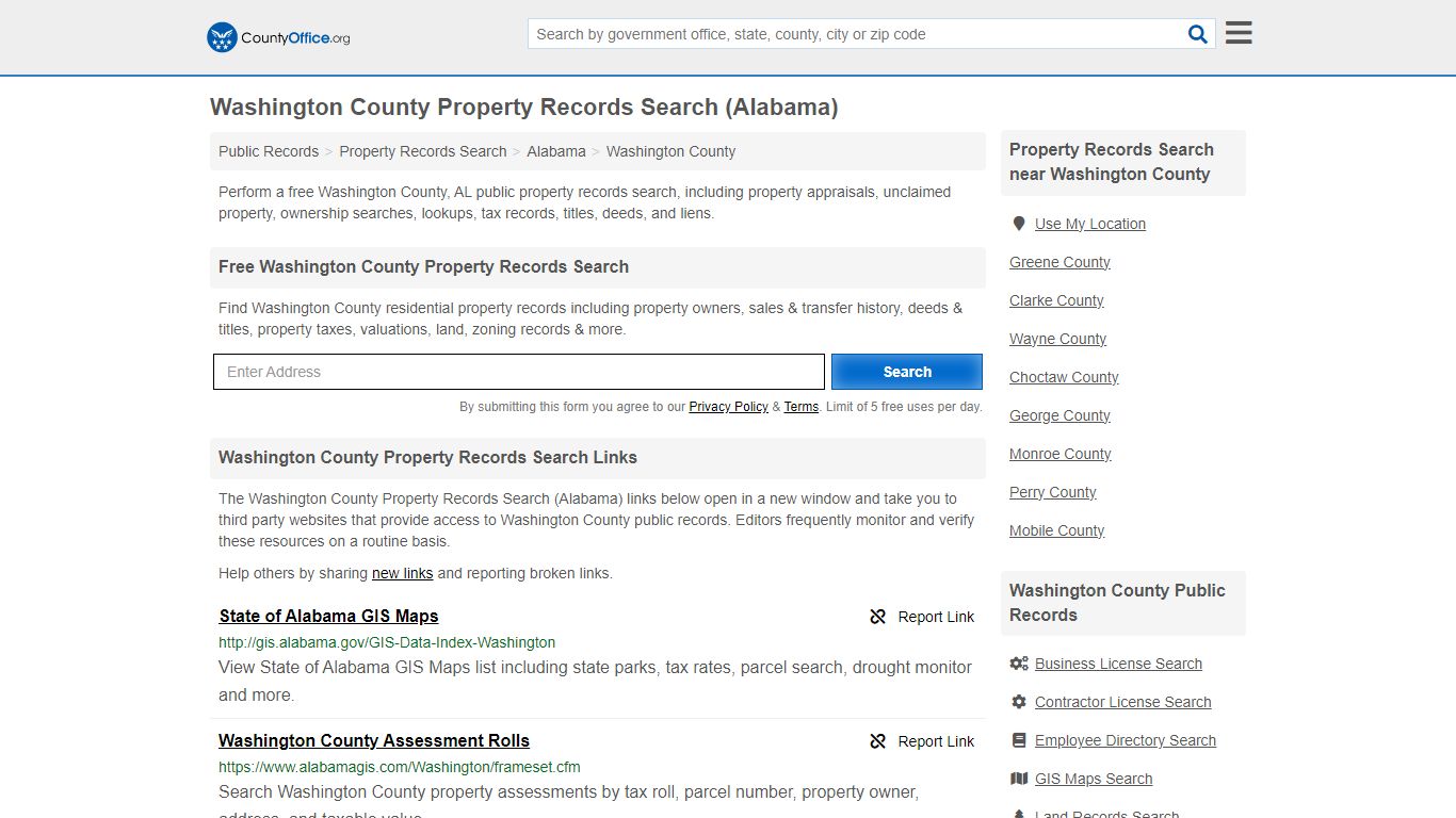 Washington County Property Records Search (Alabama) - County Office